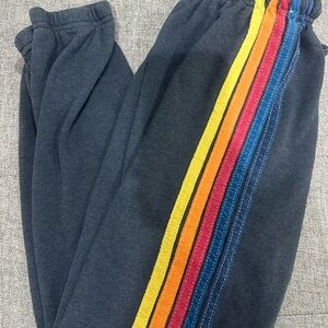 Aviator nation 5 STRIPE SWEATPANTS -
CHARCOAL
Used XS